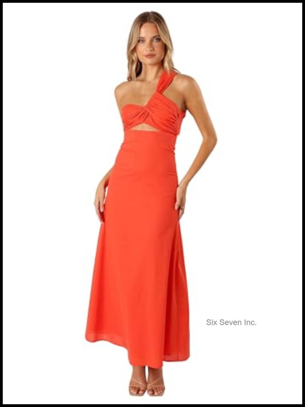One Shoulder Maxi Dress Asymmetrical Twist Cutout Formal
